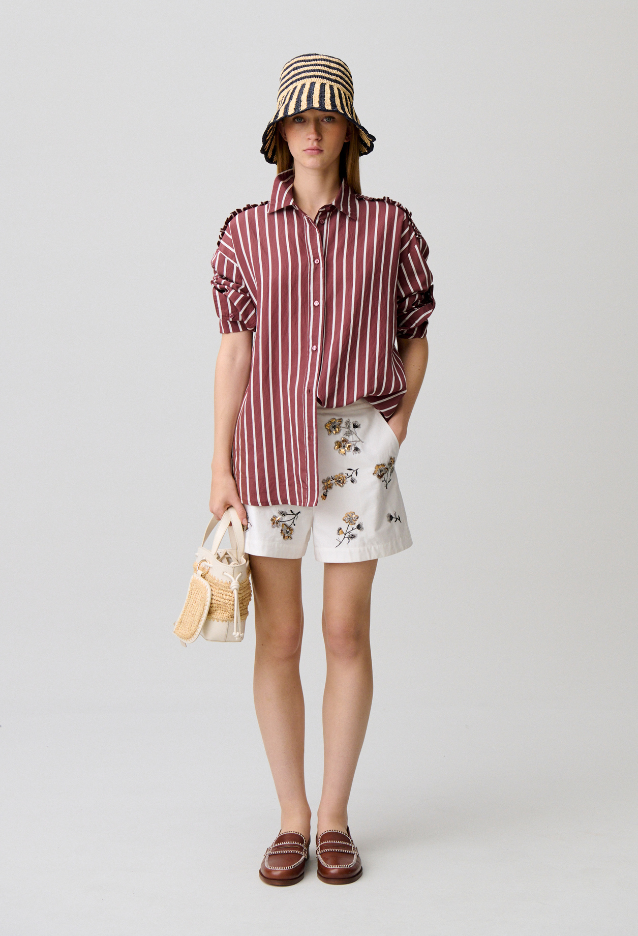 Gestreiftes Oversize-Hemd Damen - Zweifarbig - Claudie Pierlot