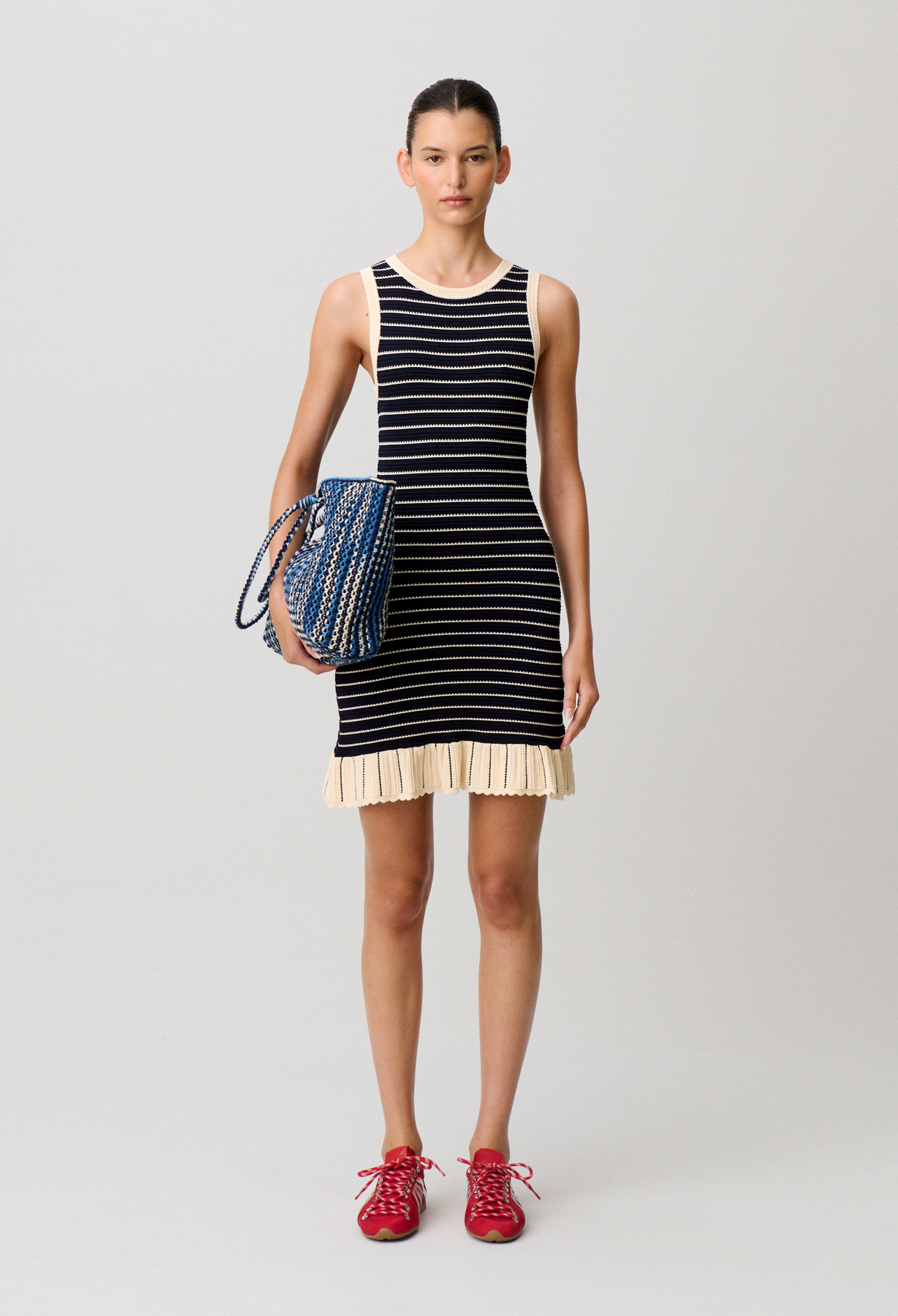 Kurzes gestreiftes Kleid Damen - Mehrfarbig - Claudie Pierlot