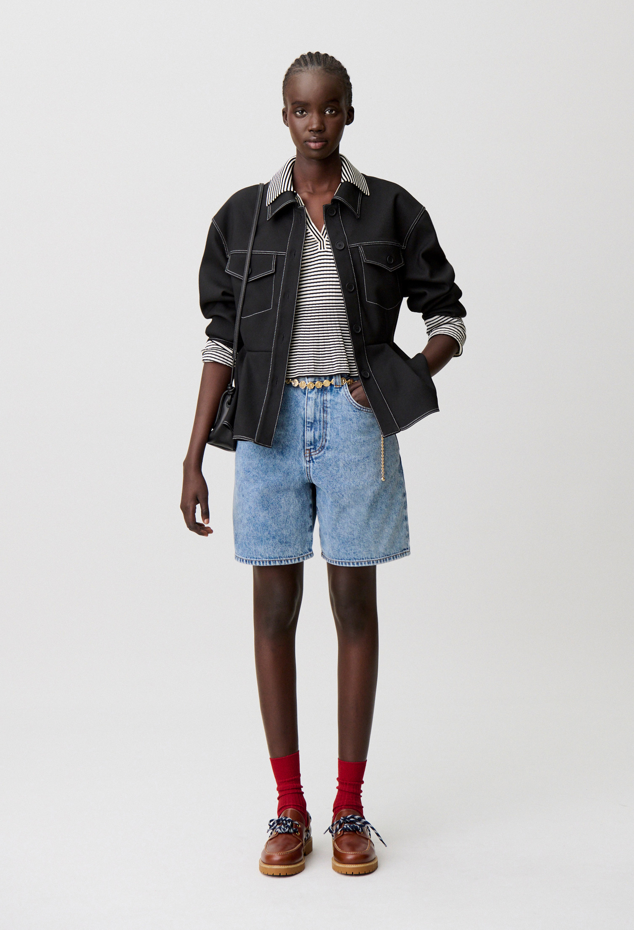Denim-Shorts mit geradem Bein Damen - Denim-blue - Claudie Pierlot