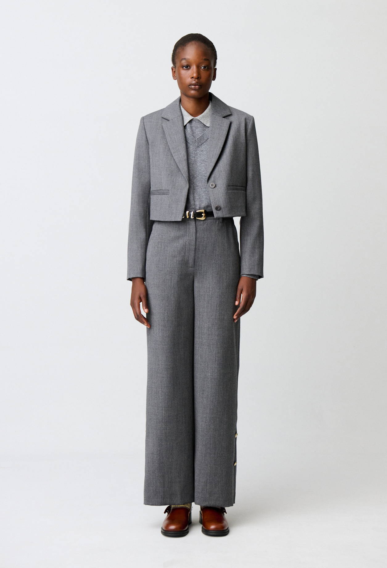 Schurwollhose Damen - Grau-meliert - Claudie Pierlot
