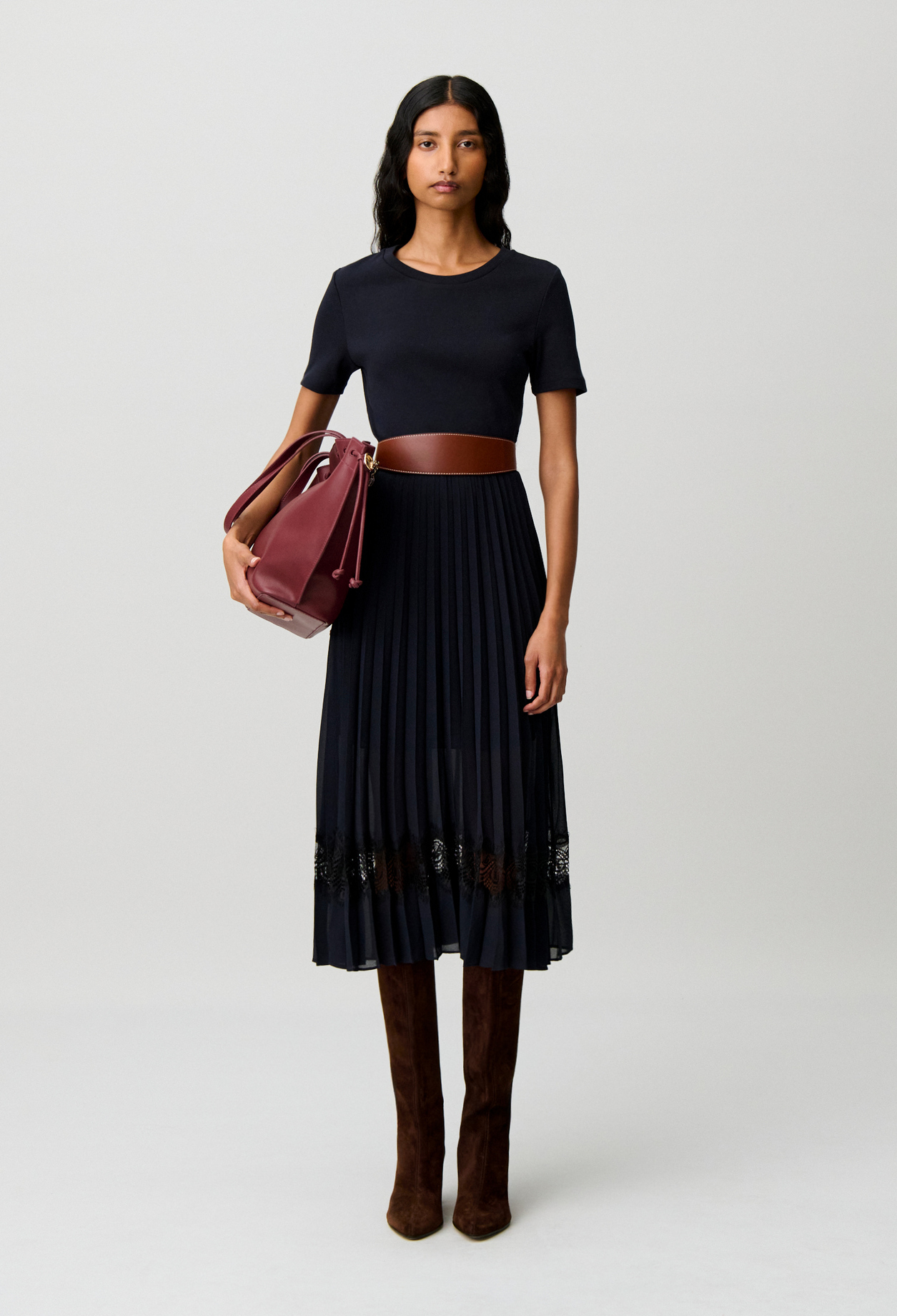 Zweifarbige Kleid in Schwarz und Marineblaue Damen - Zweifarbig - Claudie Pierlot