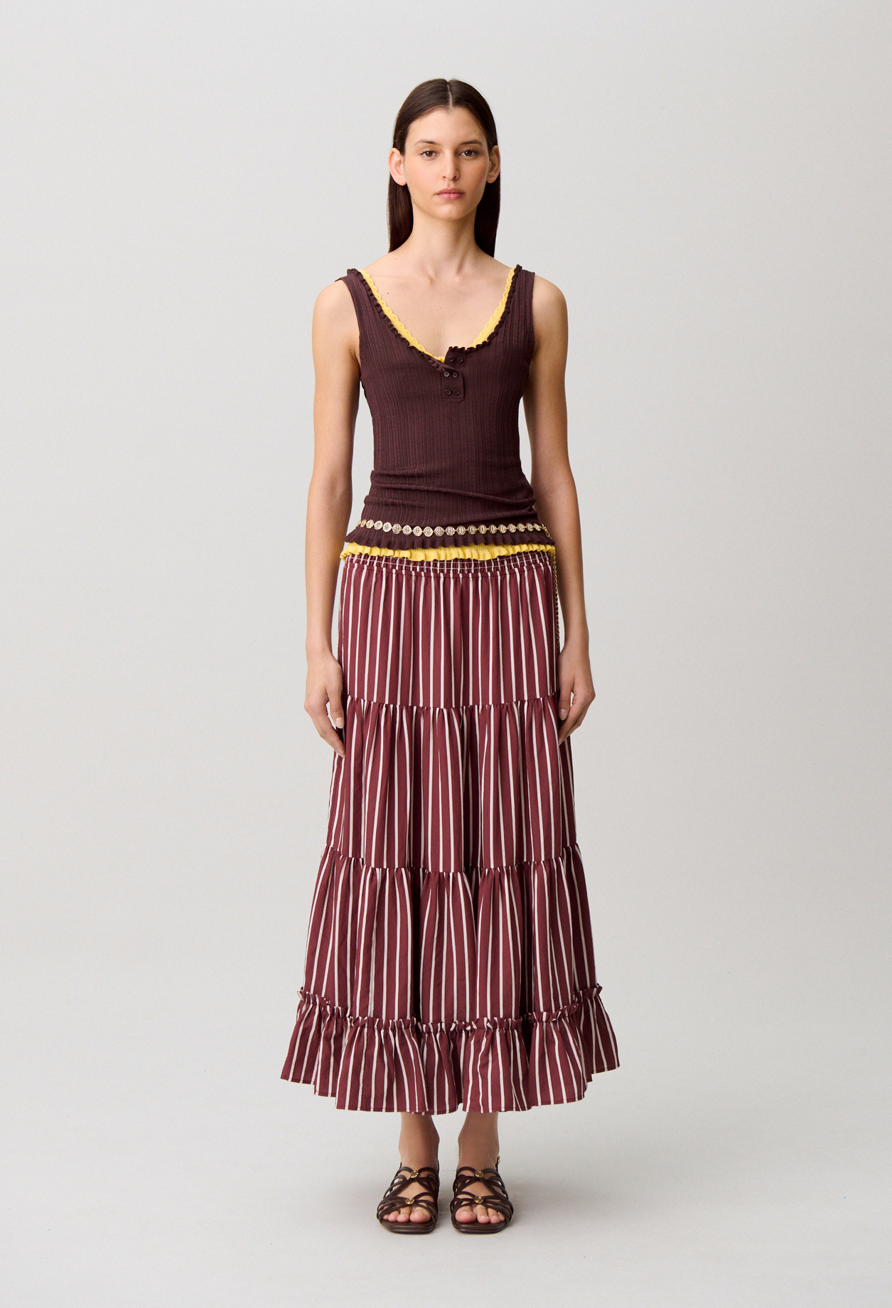 Langer Streifenrock Damen - Zweifarbig - Claudie Pierlot