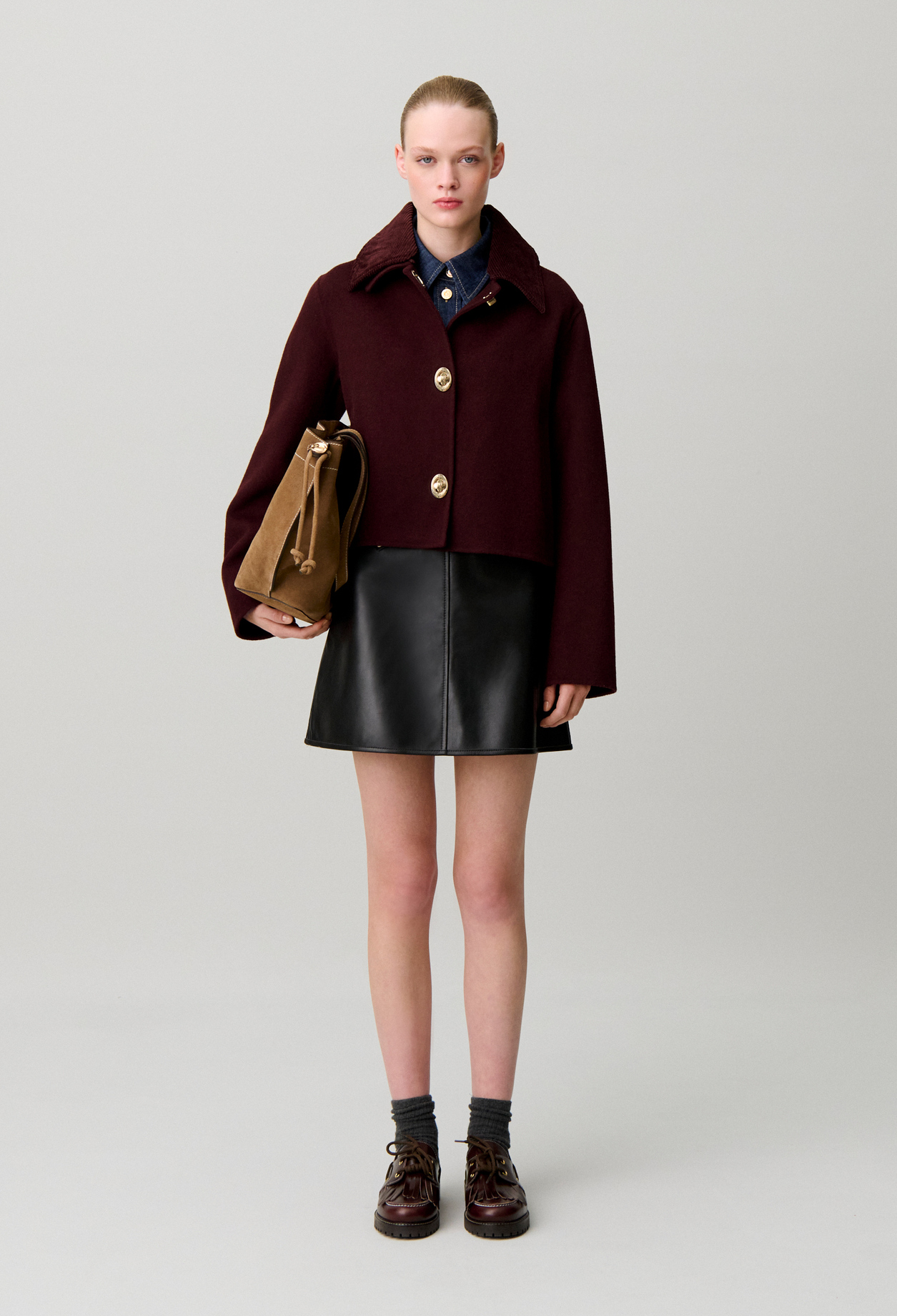 Kastige Cordjacke Damen - Rot fonce - Claudie Pierlot