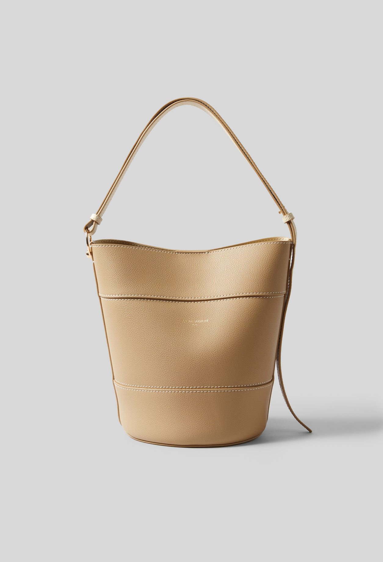Beuteltasche aus Narbenleder Damen - Beige - Claudie Pierlot